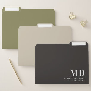 Elegant Neutral Shades Personalized File Folder