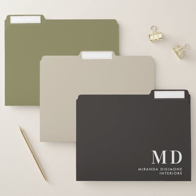 Elegant Neutral Shades Personalized File Folder (Set)