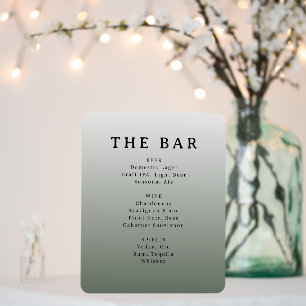 Elegant Neutral Typographic Bar Menu Foam Board