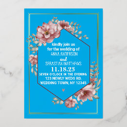 Elegant Neutral Watercolor Floral Wedding Foil I Invitation