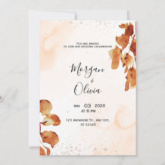 Elegant Neutral Watercolor Invite 