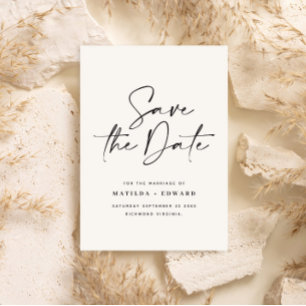 Elegant Neutral Wedding Save The Date Script