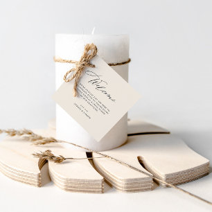 Elegant Neutral Wedding Welcome Gift Bag Favor Tags