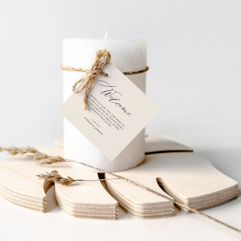 Elegant Neutral | Wedding Welcome Gift Bag Favor Tags by Customize_My_Wedding at Zazzle