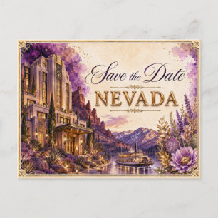 Elegant Nevada Save the Date Wedding Invitation Postcard