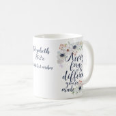 Elegant Never Forget The Difference Floral Coffee Mug (Front Right)