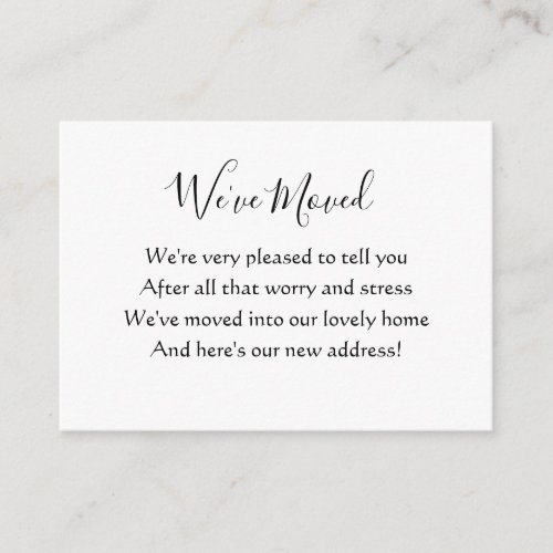 Elegant New Address Moving House Enclosure Card