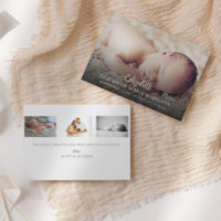 Elegant New Baby Photo Birth Announcement Card
