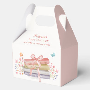 Elegant New Chapter Floral Bow Book Baby Shower Favor Boxes