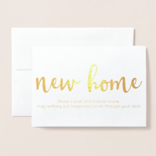 Elegant New Home Housewarming Gold Foil Card