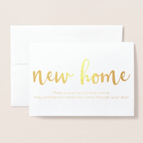 Elegant New Home Housewarming Gold Foil Card