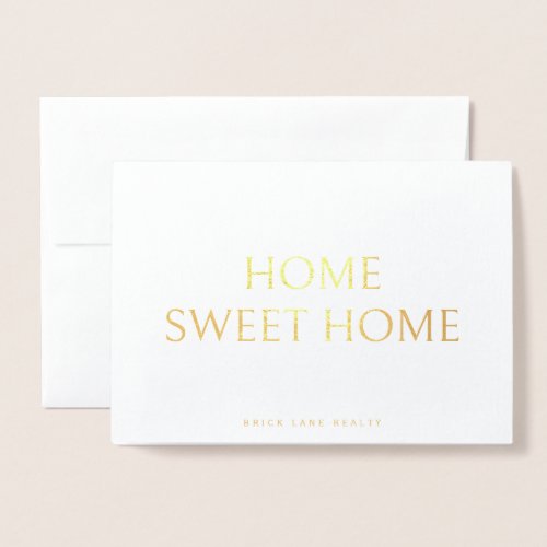 Elegant New Homeowner Home Sweet Home Foil Card