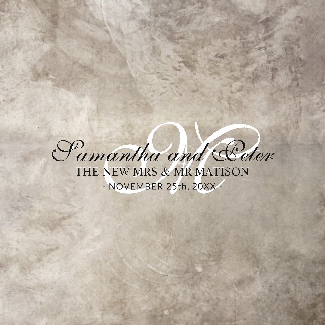 Elegant new mr mrs names monogram Wedding dance Floor Decals (Insitu)