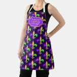 Elegant New Orleans Colors Mardi Gras Fleur de Lis Apron