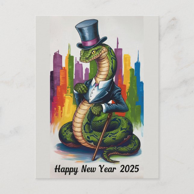 Elegant New Year 2025 Card for Business Profession (Front)