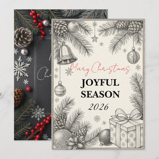 Elegant New Year 2026 Greeting Card (Front/Back)