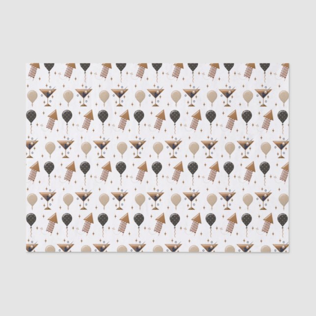 Elegant New Year Celebration Party Pattern Tissue Paper (Front)