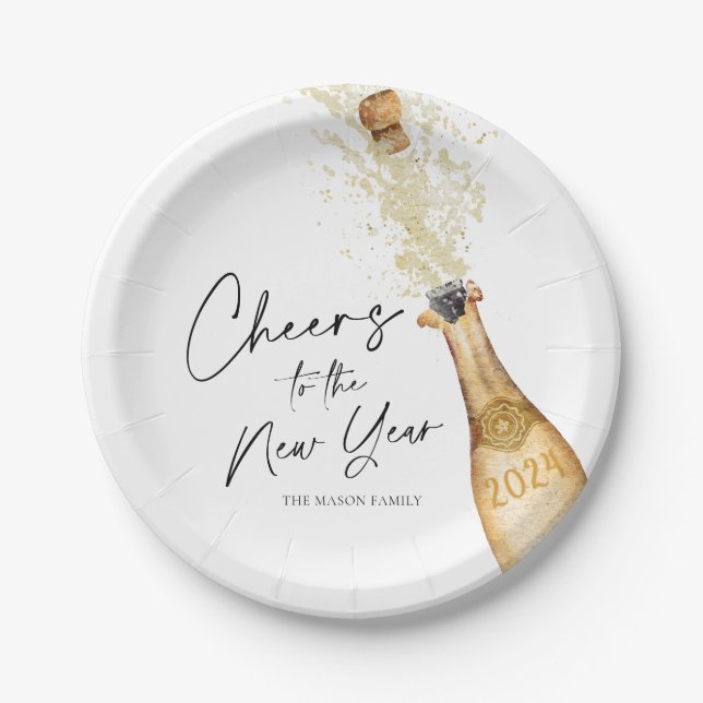 Elegant New Year Party  Paper Plates (Front)