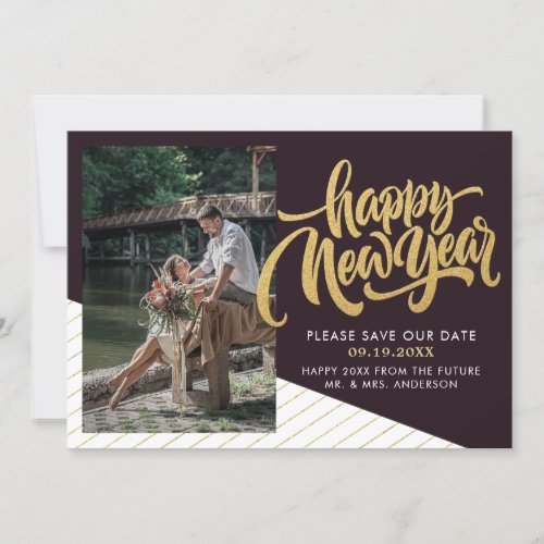 Elegant New Year Photo  Save The Date