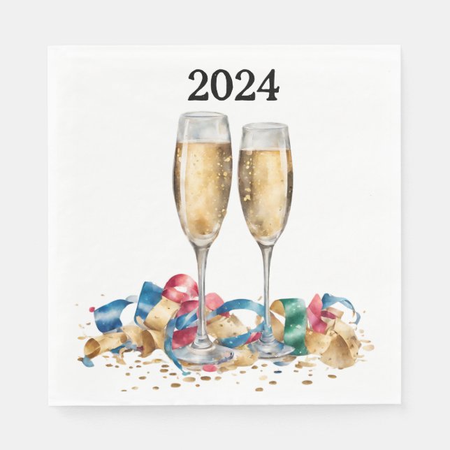 Elegant New Year’s Eve Party Napkins (Front)