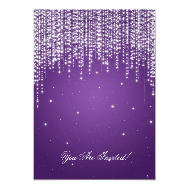 Elegant  New Years Eve Night Dazzle Purple Invitation