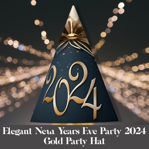 Elegant New Years Eve Party 2024 Gold Party Hat