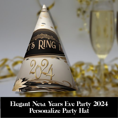 Elegant New Years Eve Party 2024 Personalize Party Hat