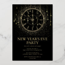 Elegant New Year's Eve Party  Foil Invitation