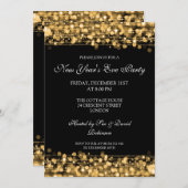 Elegant New Years Eve Party Sparkles Gold Invitation (Front/Back)