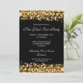 Elegant New Years Eve Party Sparkles Gold Invitation (Standing Front)