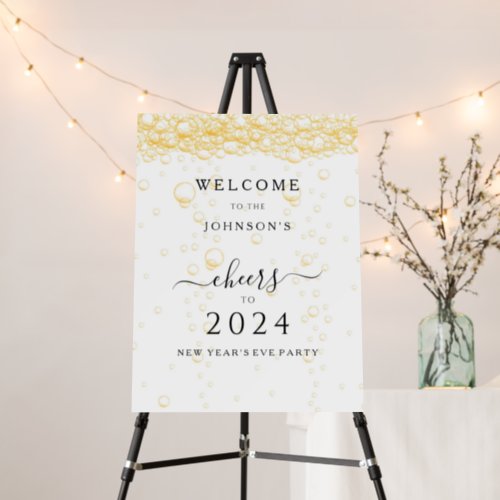 Elegant New Years Eve Party Welcome Foam Board