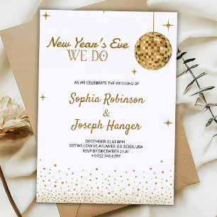 Elegant New Year's Eve wedding invitation