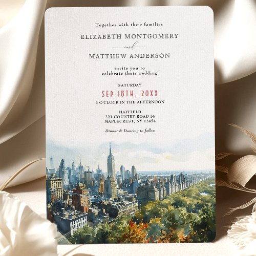 Elegant New York City Skyline Wedding Invitation