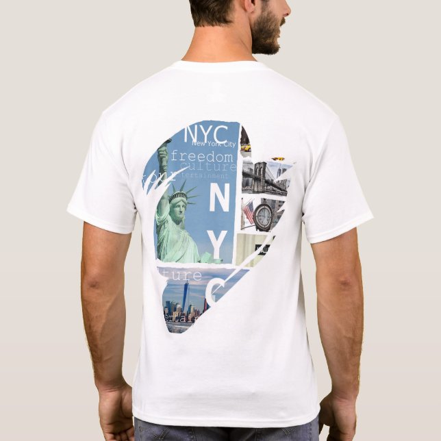 Elegant New York City Template Trendy Modern T-Shirt (Back)