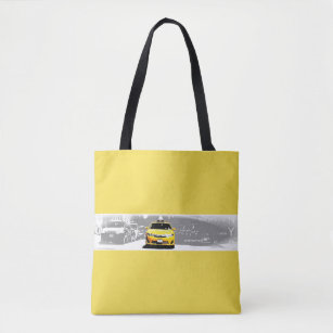 Elegant New York Nyc Brooklyn Bridge Yellow Taxi Tote Bag