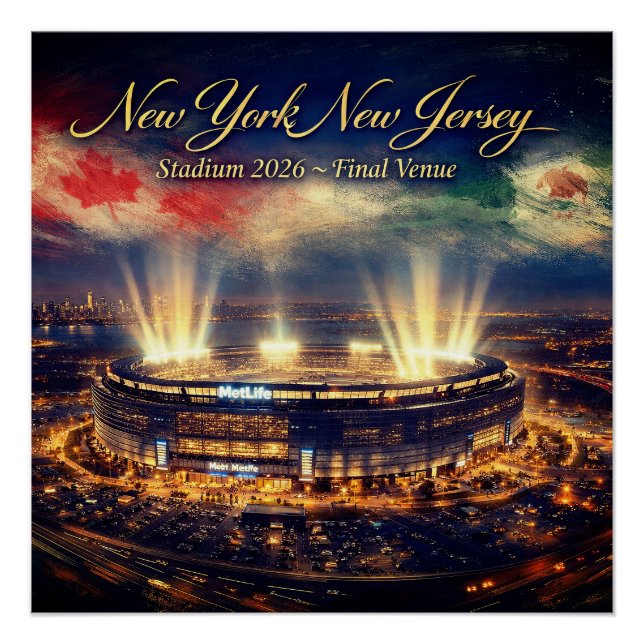 Elegant New York Stadium Host World Cup Poster (Front)