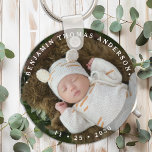 Elegant Newborn Baby Personalized Simple Photo  Keychain<br><div class="desc">Unlock the perfect keepsake with our Personalized Double-Sided Photo Keychain—a delightful way to carry cherished memories wherever you go. This keychain is designed with simplicity and modern elegance in mind, offering a unique and heartwarming touch to your everyday essentials. Simple & Modern Design: Our keychain boasts a sleek and stylish...</div>