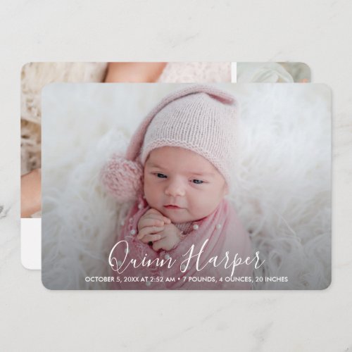 Elegant Newborn Muli_Photo Birth Announcements