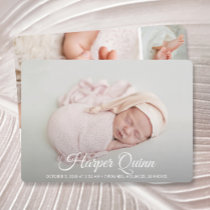 Elegant Newborn Photo Collage Birth Announcements