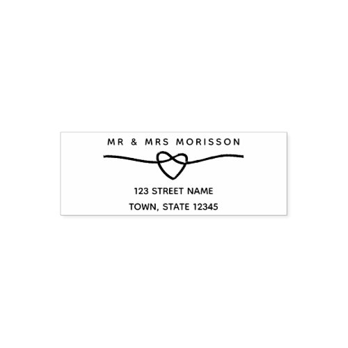 Elegant Newly Weds Return Address Self_inking Stamp