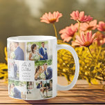 Elegant Newlywed Married Couple Photo Collage Coffee Mug<br><div class="desc">This beautiful newlywed couple keepsake mug features a classy layout of 6 wedding photos on a white background with the married couple's names,  location,  and date. A wonderful commemorative photo gift for your wife or husband to treasure forever.</div>