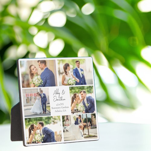 Elegant Newlywed Photo Collage Wedding Anniversary
