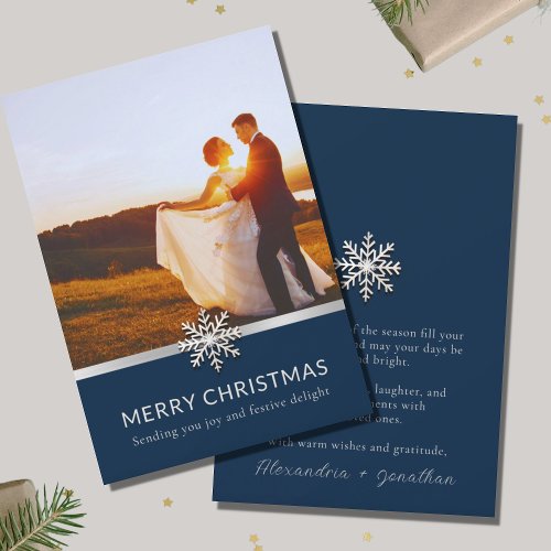 Elegant Newlyweds Merry Christmas Card