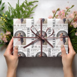 Elegant Newlyweds Mr & Mrs Wedding Wrapping Paper<br><div class="desc">This wrapping paper is designed with the Couple's photo and Text. Looks very stylish! You can easily personalize this gift wrapping by changing the Name, date, and photo. Create one for your friends and family's wedding Gift today! For further customization, please click the "customize further" link and use our design...</div>