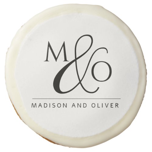 Elegant Newlyweds Wedding Monogram Sugar Cookies