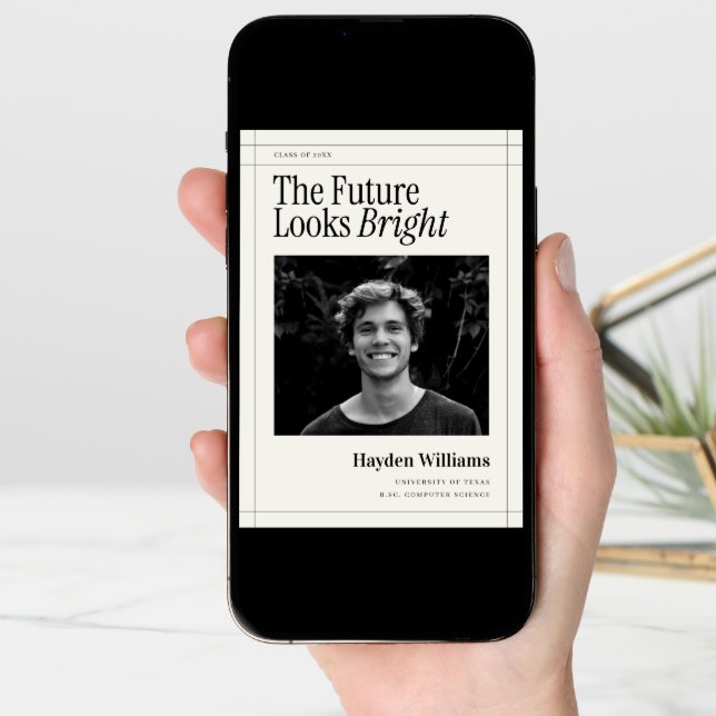 Elegant Newspaper Graduation Photo Announcement (Front Digital)