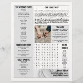 Elegant Newspaper Wedding Program Timeline Flyer | Zazzle