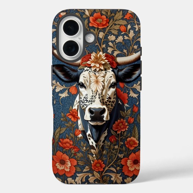 Elegant Nguni Cow William Morris Inspired Case-Mate iPhone Case (Back)