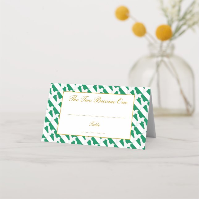 Elegant NIGERIA NAIJA Wedding Celebration Place Card (Front)