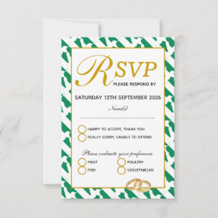 Elegant NIGERIA NAIJA Wedding RSVP Response Card